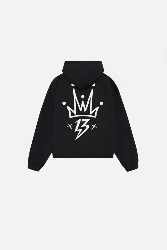 HOODIE 450GR. CROWN TRZE BLACK